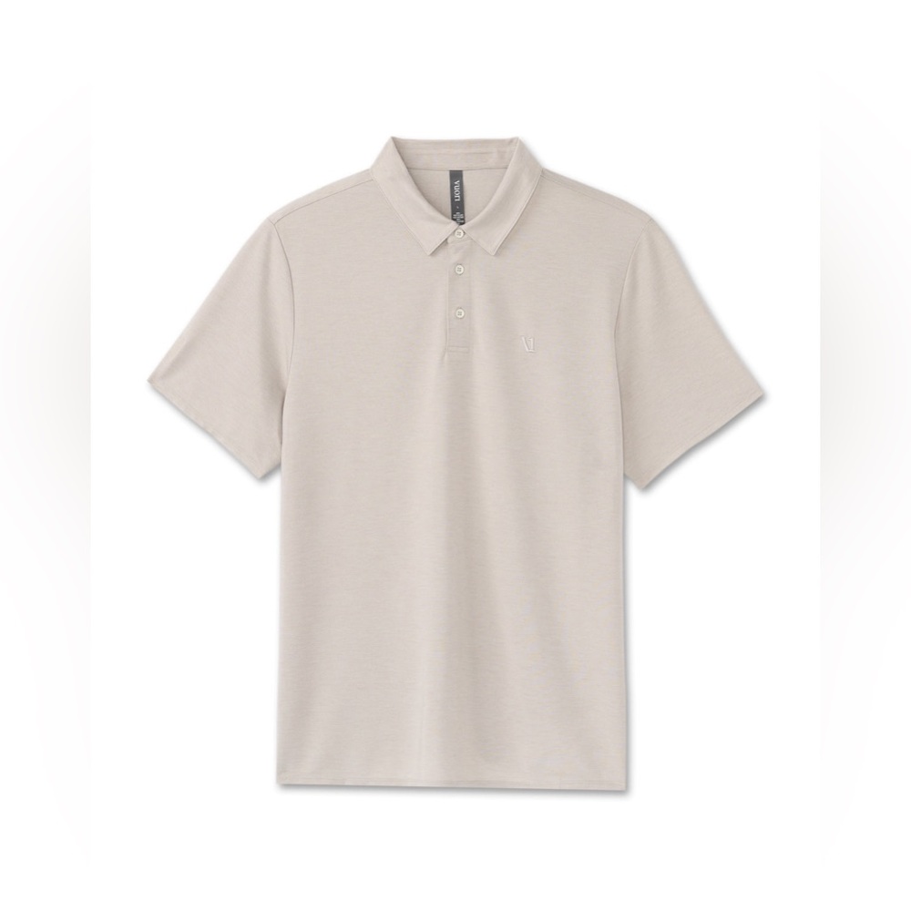 Vuori Knit Twill Polo - Beachsand Heather - S - Picture 6 of 10